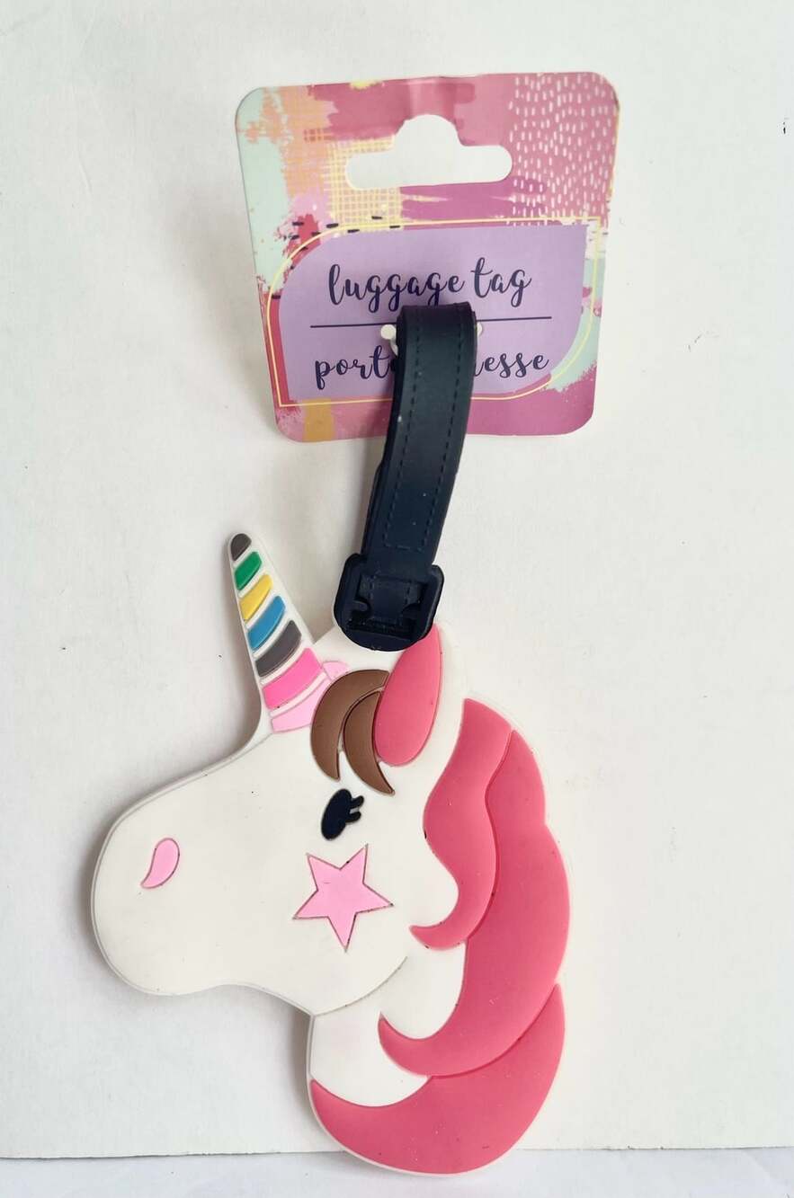 Greenbrier International Unicorn Luggage Tag White Silicone
